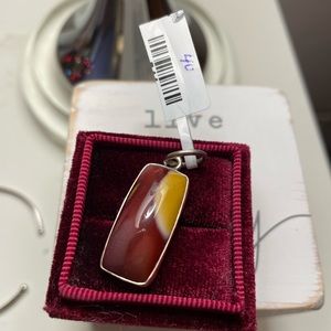 Natural Imported Mookalite Pendant Solid .925 Sterling Silver